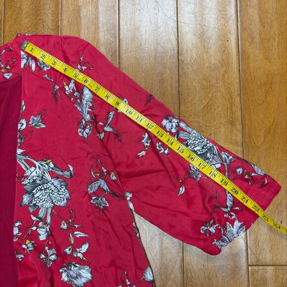 Free People Womens Kimono Size S Asymmetric Fairy Boho Oversize Midi Artsy Flowy - Picture 13 of 14